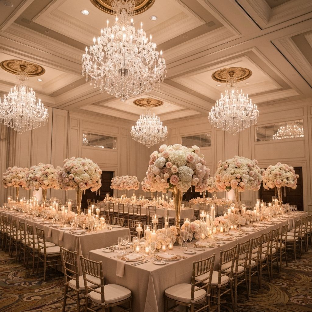 Luxury wedding reception ballroom